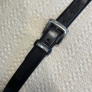 Vintage Black Leather Fossil Belt - Medium, 1-1/4 inches wide